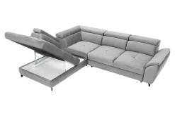 Narożnik z regulacją zagłówków jasnoszary MAROLA prawy