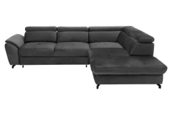 Narożnik z regulacją zagłówków ciemnoszary MAROLA lewy