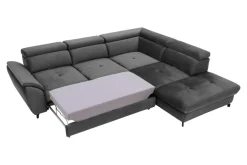 Narożnik z regulacją zagłówków ciemnoszary MAROLA lewy