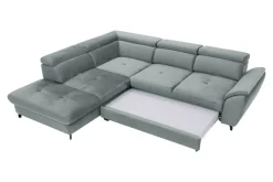 Narożnik z regulacją zagłówków szary MAROLA prawy