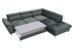 Narożnik z regulacją zagłówków grafitowy MAROLA lewy