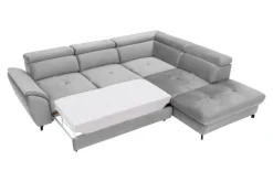 Narożnik z regulacją zagłówków jasnoszary MAROLA lewy