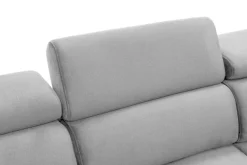 Narożnik z regulacją zagłówków jasnoszary MAROLA lewy