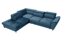 Narożnik z regulacją zagłówków niebieski MAROLA prawy