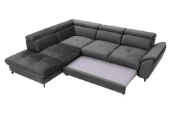 Narożnik z regulacją zagłówków grafitowy MAROLA prawy