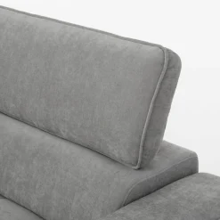 Narożnik z regulowanymi zagłówkami szary NALA prawy