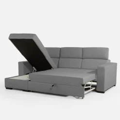 Narożnik z regulowanymi zagłówkami szary MONSON