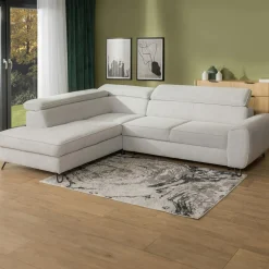 Narożnik z regulowanymi zagłówkami jasnoszary IDYLLA prawy