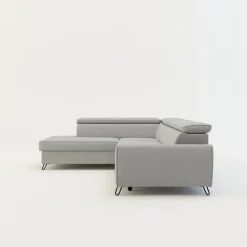 Narożnik z regulowanymi zagłówkami jasnoszary IDYLLA prawy