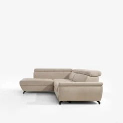 Narożnik z regulowanymi zagłówkami szary LARA prawy