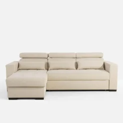 Narożnik z regulowanymi zagłówkami kremowy MONSON