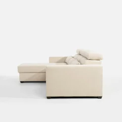 Narożnik z regulowanymi zagłówkami kremowy MONSON