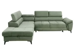 Narożnik z regulowanymi zagłówkami zielony MOCCA II lewy