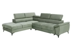 Narożnik z regulowanymi zagłówkami zielony MOCCA II lewy