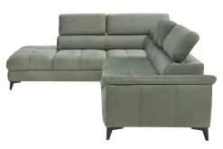 Narożnik z regulowanymi zagłówkami zielony MOCCA II lewy