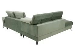 Narożnik z regulowanymi zagłówkami zielony MOCCA II lewy