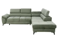 Narożnik z regulowanymi zagłówkami zielony MOCCA II prawy