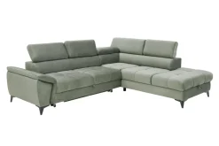 Narożnik z regulowanymi zagłówkami zielony MOCCA II prawy