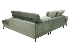 Narożnik z regulowanymi zagłówkami zielony MOCCA II prawy