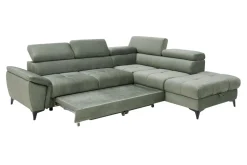 Narożnik z regulowanymi zagłówkami zielony MOCCA II prawy