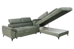 Narożnik z regulowanymi zagłówkami zielony MOCCA II prawy