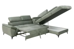 Narożnik z regulowanymi zagłówkami zielony MOCCA II prawy