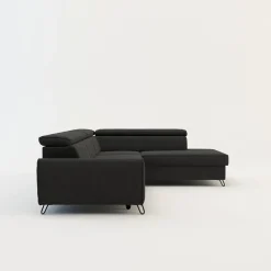 Narożnik z regulowanymi zagłówkami ciemnoszary IDYLLA lewy