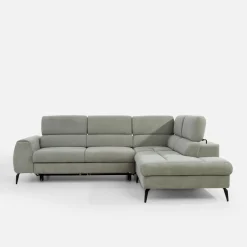 Narożnik z regulowanymi zagłówkami jasnoszary JAZZY L prawy