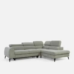 Narożnik z regulowanymi zagłówkami jasnoszary JAZZY L prawy