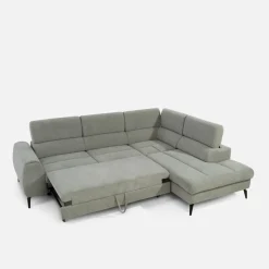 Narożnik z regulowanymi zagłówkami jasnoszary JAZZY L prawy