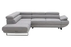 Narożnik z regulowanymi zagłówkami szary GIO lewy