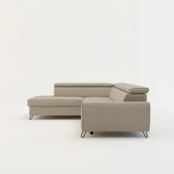 Narożnik z regulowanymi zagłówkami beżowy IDYLLA prawy