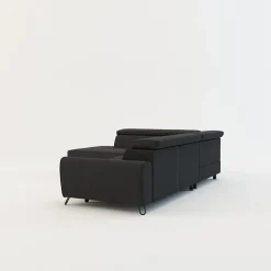 Narożnik z regulowanymi zagłówkami ciemnoszary IDYLLA prawy