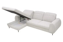 Narożnik z regulowanymi zagłówkami ecru ALVOR lewy