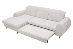 Narożnik z regulowanymi zagłówkami ecru ALVOR lewy