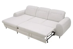 Narożnik z regulowanymi zagłówkami ecru ALVOR lewy