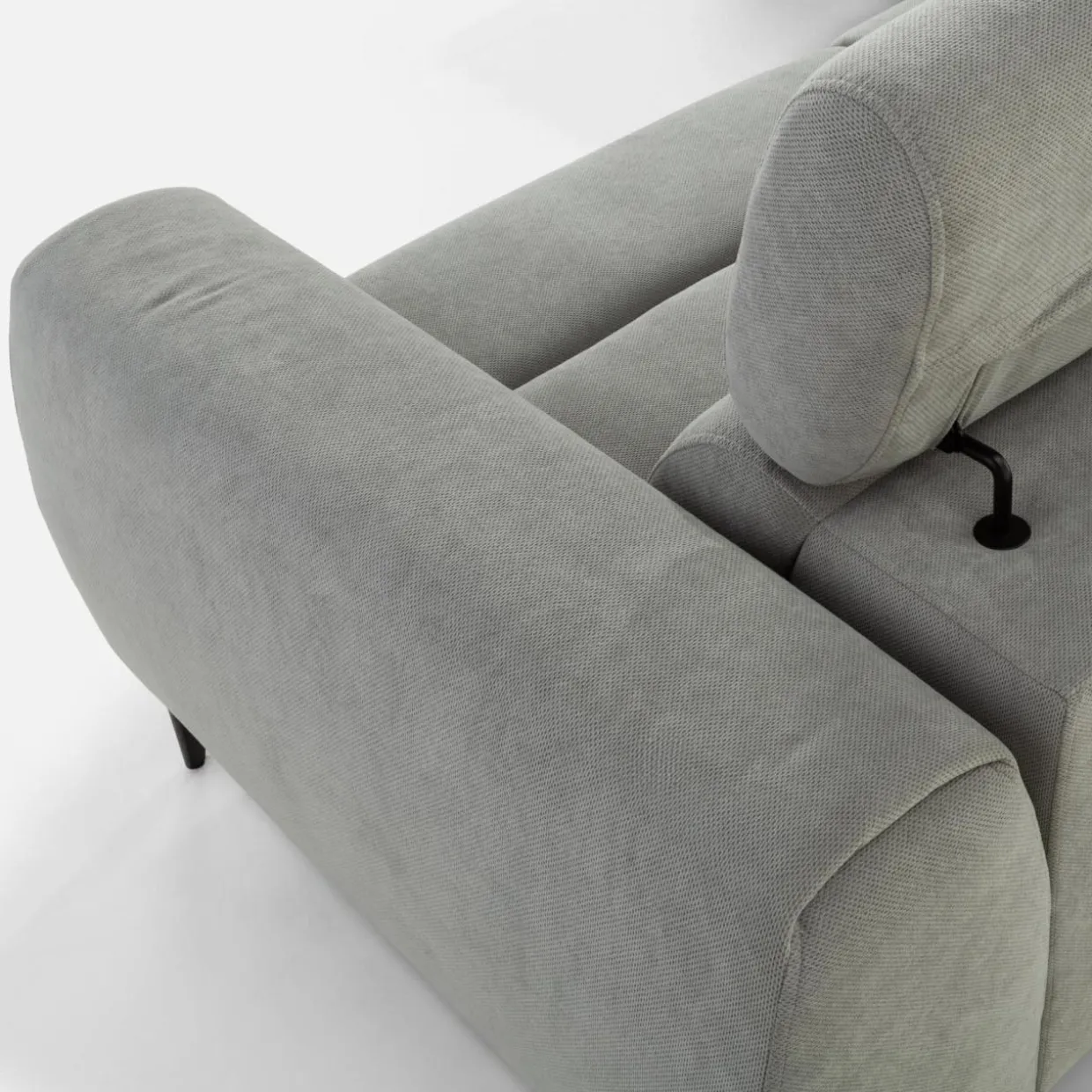 Narożnik z regulowanymi zagłówkami jasnoszary JAZZY L lewy