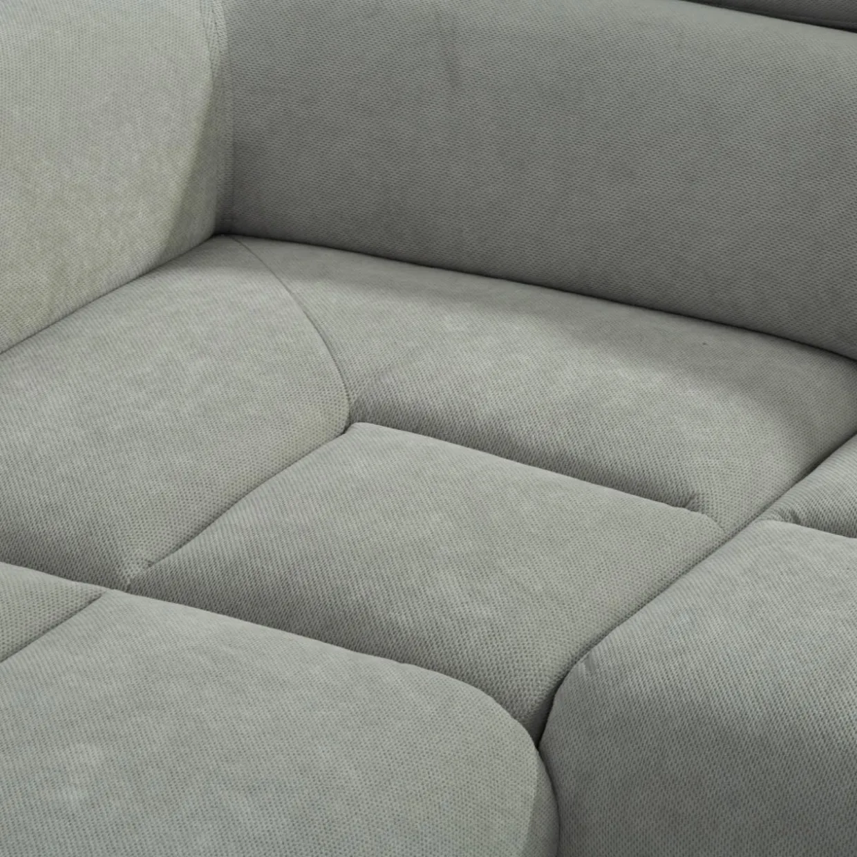 Narożnik z regulowanymi zagłówkami jasnoszary JAZZY L lewy