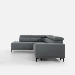 Narożnik z regulowanymi zagłówkami szary CALDO II lewy