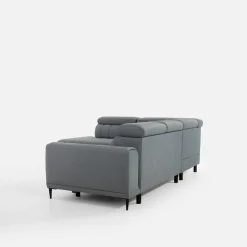 Narożnik z regulowanymi zagłówkami szary CALDO II lewy