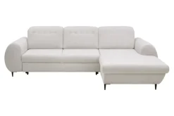 Narożnik z regulowanymi zagłówkami ecru ALVOR prawy