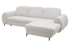 Narożnik z regulowanymi zagłówkami ecru ALVOR prawy