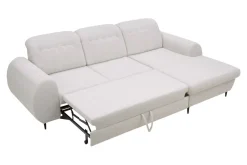 Narożnik z regulowanymi zagłówkami ecru ALVOR prawy