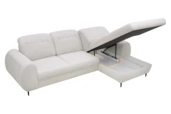 Narożnik z regulowanymi zagłówkami ecru ALVOR prawy