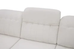 Narożnik z regulowanymi zagłówkami ecru ALVOR prawy