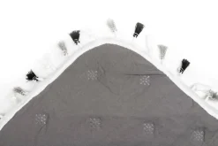 Narzuta na łóżko biało-czarna FRINGLE 180x200 cm