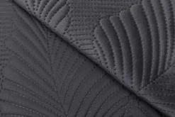 Narzuta na łóżko pikowana w liście szara FERN 240x260 cm