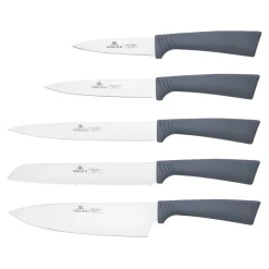 Noże GERLACH SMART GREY zestaw 5 szt w bloku