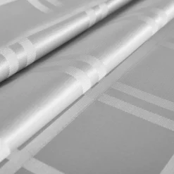 Obrus żakardowy w kratę jasnoszary CASCADE 140x220 cm