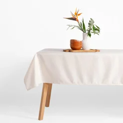 Obrus beżowy w falowane linie WAVES 140x280 cm